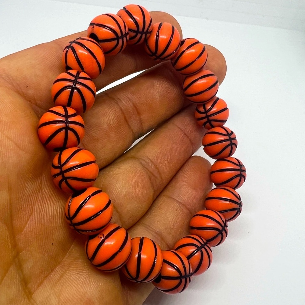 Basketball Beaded Bracelet- 0061 - Picture 2 of 2